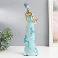 Сувенир полистоун "Африка - Королева пустыни, с кувшином" золото с голубым 10х6,5х32,5 см