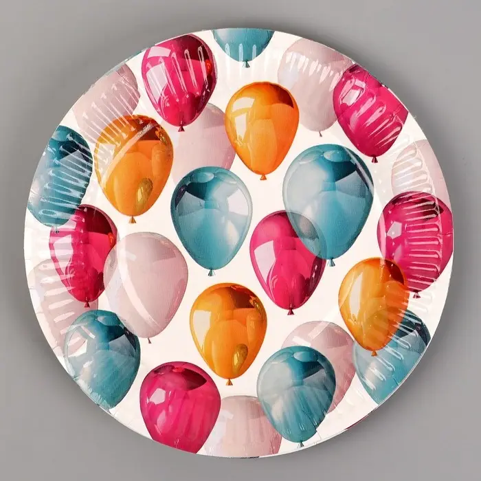 Тарелка одноразовая бумажная &laquo;Шары&raquo;, 18 см