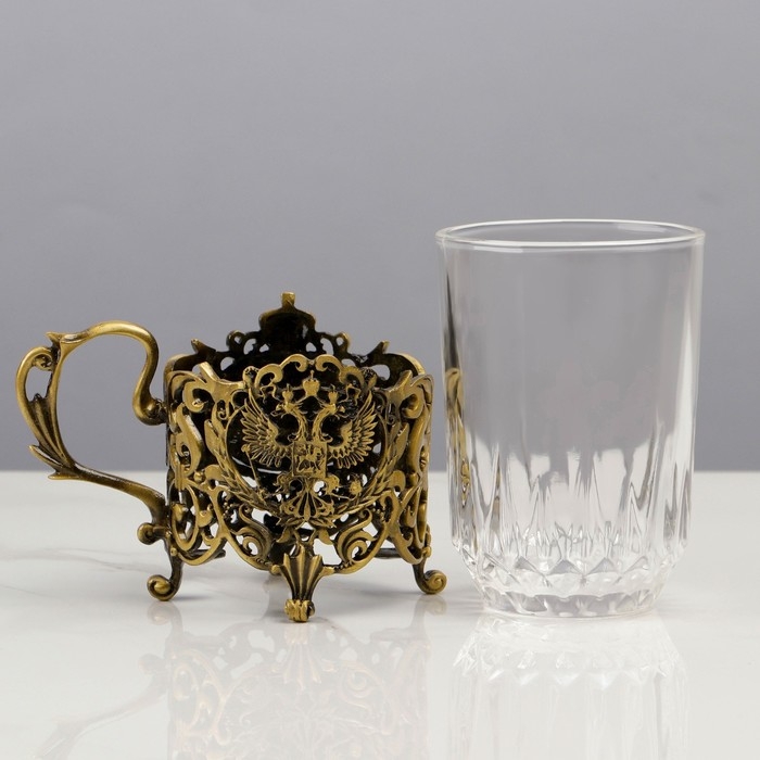 Подстаканник со стаканом "Лучший папа", 12,5 х 12,5 х 13 см