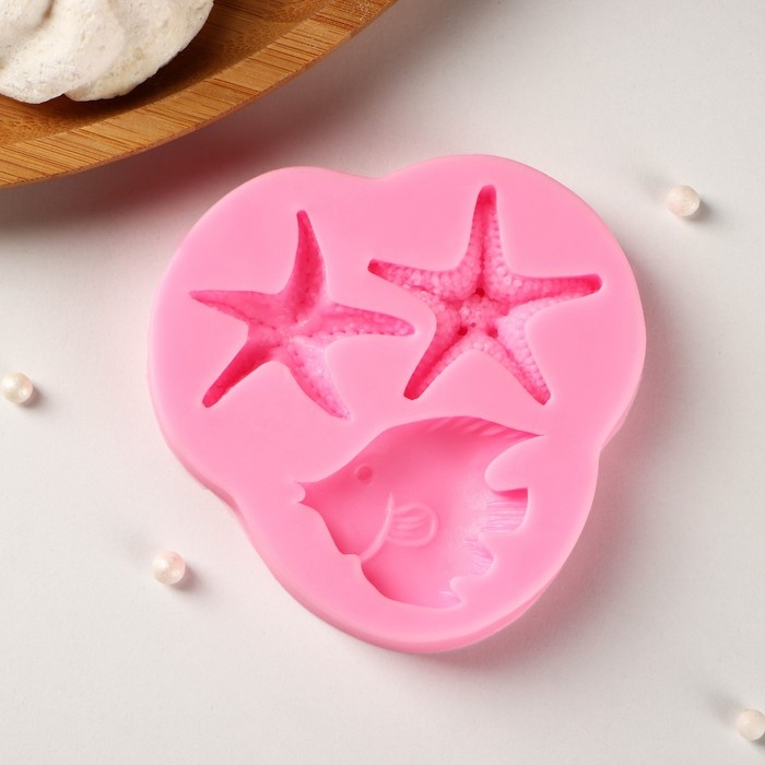 Молд &laquo;Лагуна&raquo;, силикон, 8&times;7,5&times;1 см, цвет розовый