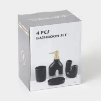 Набор для ванной "Равновесие", 4 предмета (мыльница, дозатор для мыла, 2 стакана)