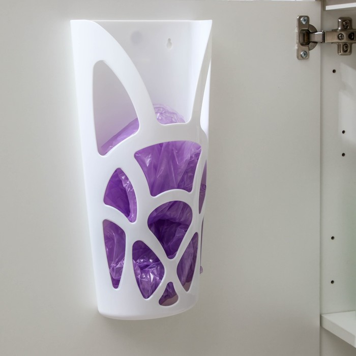 Корзина для пакетов, 18&times;9&times;35 см, цвет белый