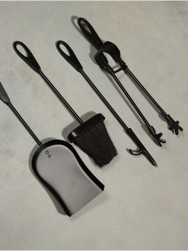 Каминный набор "Огонь" сталь, 4 предмета, 17х17х55 см