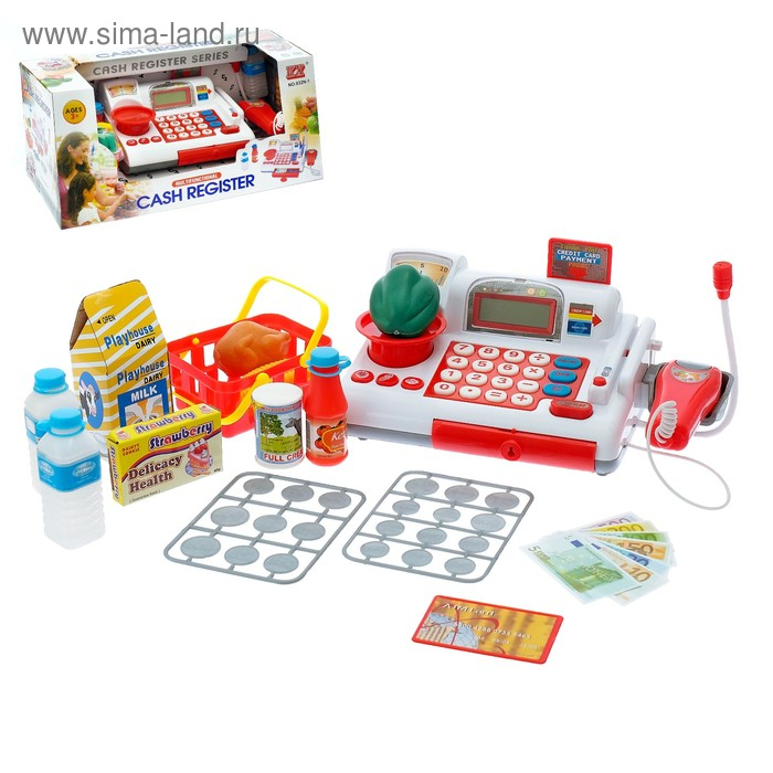 Касса &laquo;Супермаркет&raquo; с корзинкой и весами
