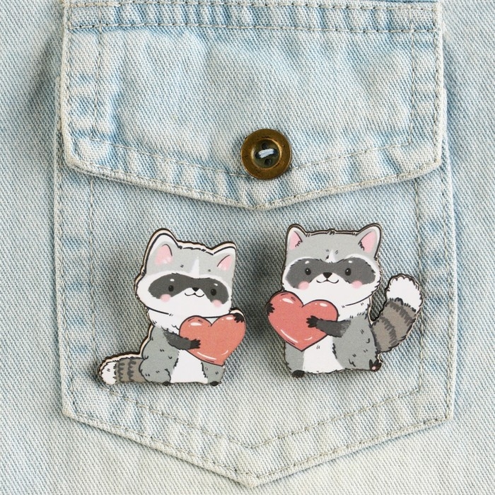 Значки деревянные, неразлучники &laquo;Моей половинке&raquo;, 2 шт., 8 х 12 см.