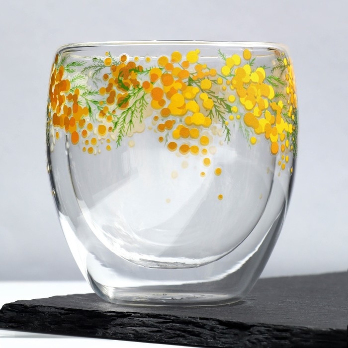 Стакан с двойными стенками &laquo;Нежная мимоза&raquo;, 250 мл