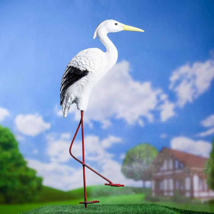 Садовая фигура из полистоуна &laquo;Цапля&raquo;, 13&times;12&times;41 см