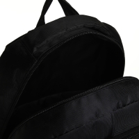 Рюкзак школьный из текстиля на молнии, 4 кармана, цвет чёрный/зелёный