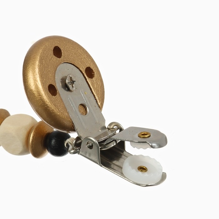 Держатель для соски - пустышки &laquo;Звездочки&raquo;, деревянный, цвет золотой