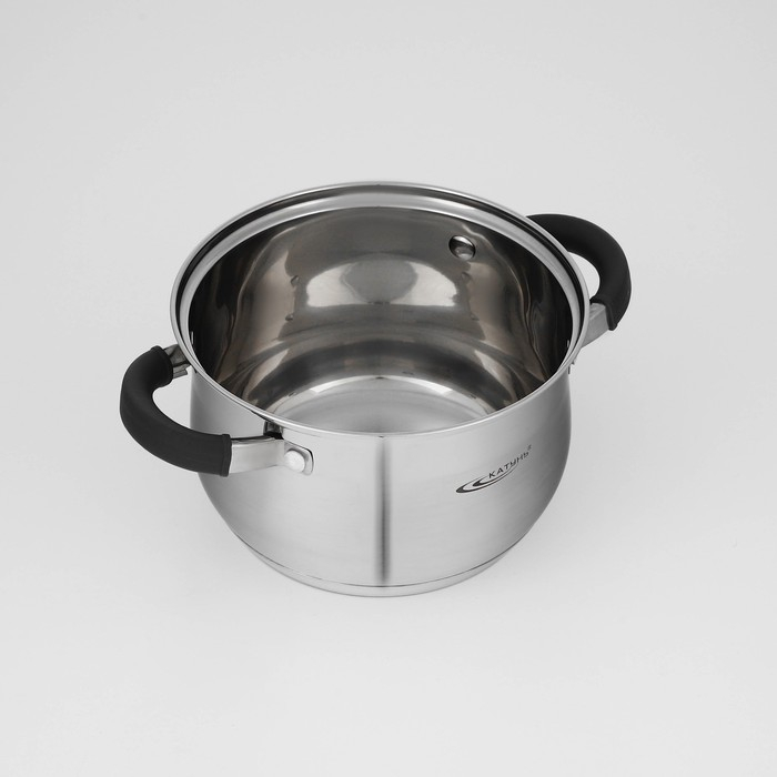 Набор посуды &laquo;Ирида&raquo;, 3 предмета: кастрюли 2,9 л, 3,9 л, ковш 1,9 л, капсульное дно, индукция