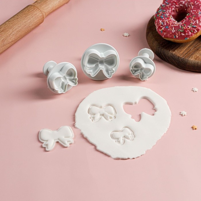 Набор плунжеров кондитерских Доляна &laquo;Бантик&raquo;, 3 шт