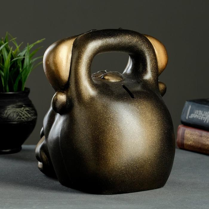 Копилка "Бык гиря" золото-бронза, 21см