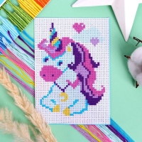 Вышивка крестиком для детей &laquo;Единорог&raquo;, набор для творчества