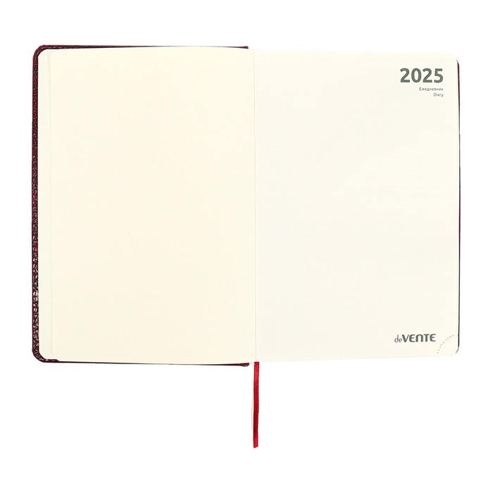 Ежедневник датированный 2024 A5 176 листов, deVENTE.Belcanto, твёрдая обложка из искусственной кожи с поролоном, ляссе, кремовый блок 70 г/м2, бордовый