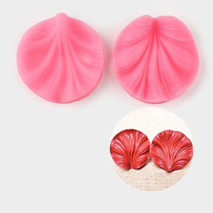 Молд &laquo;Лист герани&raquo;, силикон, 2 предмета, 7,5&times;7 см, цвет МИКС