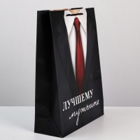 Пакет подарочный ламинированный, упаковка, &laquo;Лучшему мужчине&raquo;, L 28 х 38 х 9 см