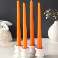 Набор свечей античных, 2,3х 24,5 см, 5 ч, 55 г, 4 штуки, оранжевый