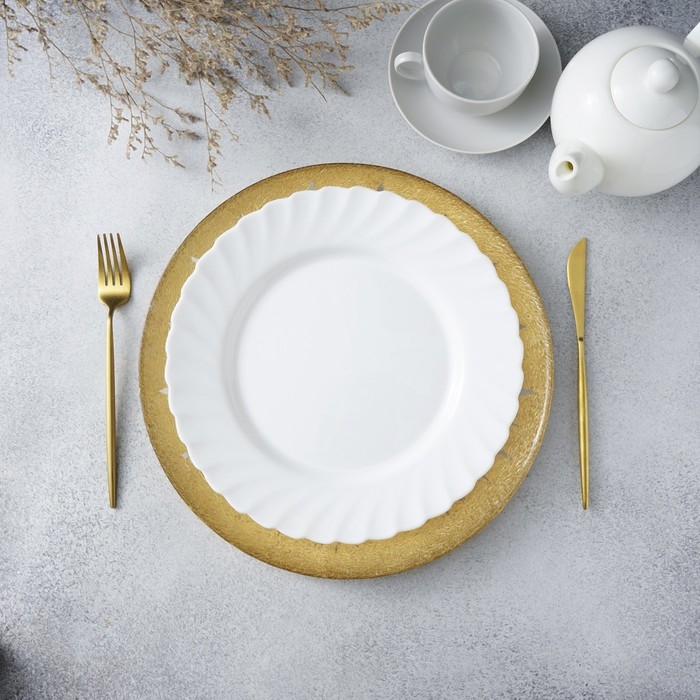 Тарелка - блюдо подстановочное Magistro &laquo;Бурлеск&raquo;, d=33 см, цвет золотой