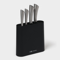 Подставка для ножей с наполнителем Magistro &laquo;Нежность&raquo;, пластик, 21&times;7,5&times;22, чёрная