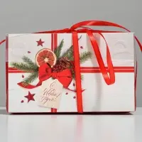 Коробка для капкейка &laquo;С Новым годом!&raquo;, 16 х 8 х 10 см