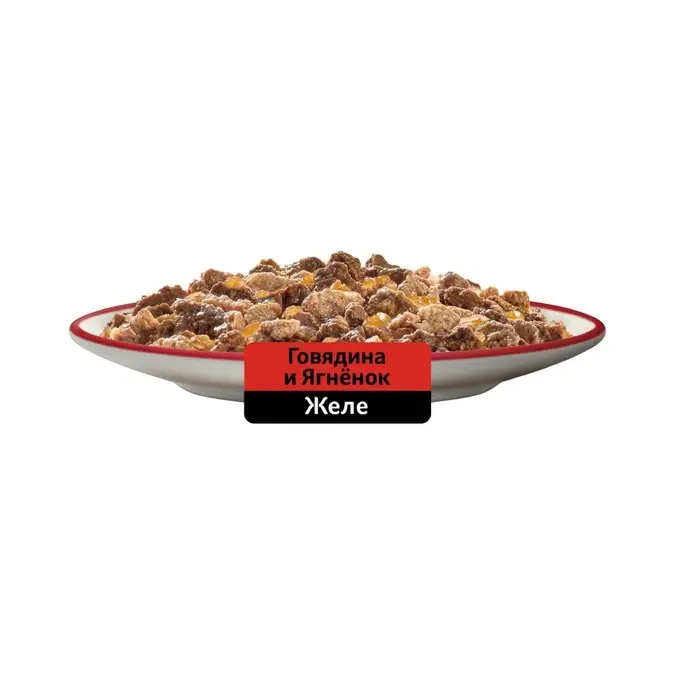 Влажный корм Whiskas для кошек, говядина/ягненок в желе, пауч, 75 г