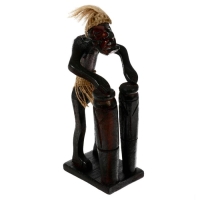Сувенир &laquo;Абориген с двумя барабанами&raquo;, 19&times;9&times;9 см, дерево