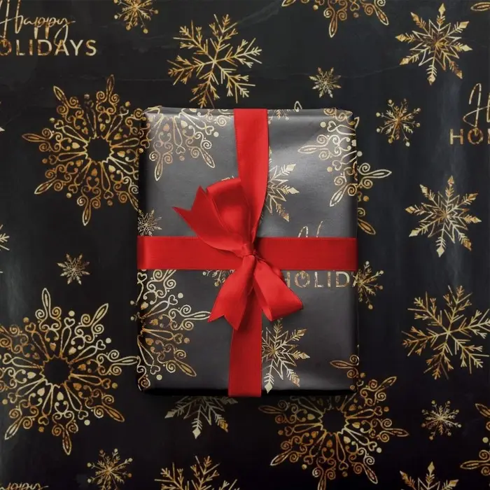 Упаковочная бумага на новый год Happy holidays, 50 х 70 см, глянцевая