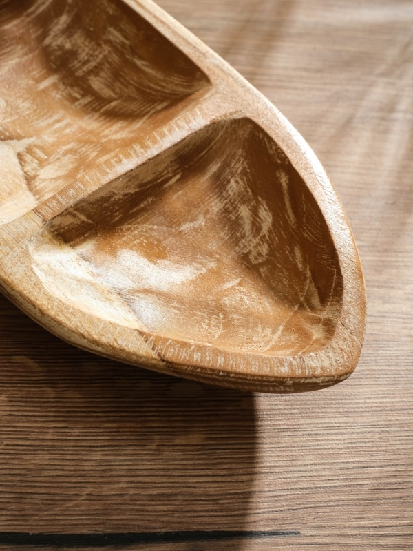 Менажница "Лодочка"  дерево Джати, 30х13х5 см, цв. коричневый