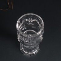 Подсвечник стекло на 1 свечу d=5 см "Лица" прозрачный 7х7х12,5 см