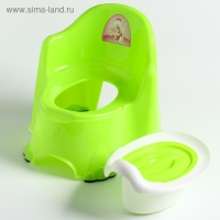 Горшок детский антискользящий &laquo;Комфорт&raquo; с крышкой, съёмная чаша, цвет салатовый
