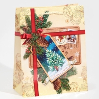 Пакет подарочный новогодний ламинированный &laquo;С Новым годом!&raquo;, MS 18 х 23 х 8 см