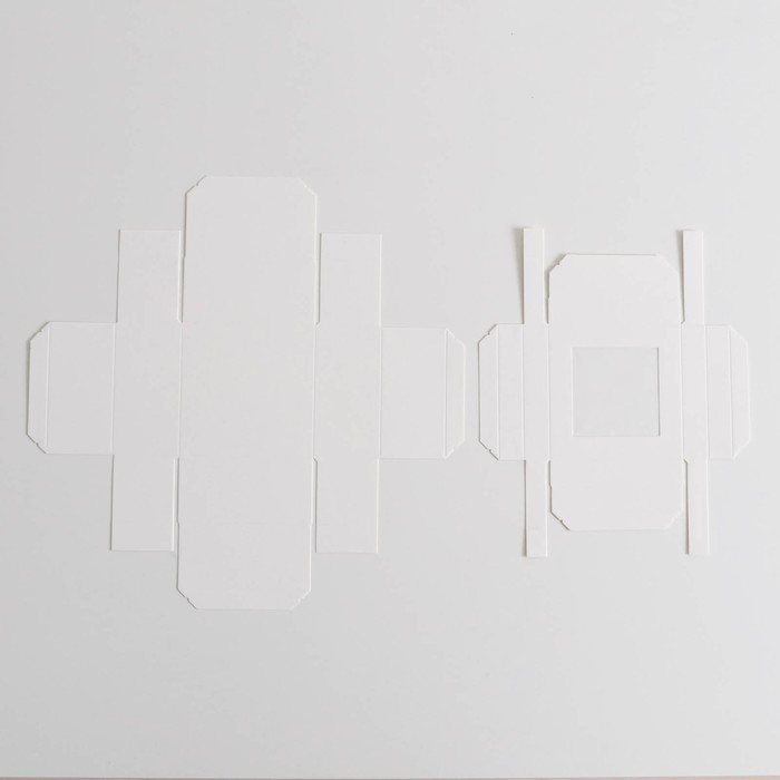 Коробка складная, крышка-дно,с окном, белая, 10 х 10 х 5 см