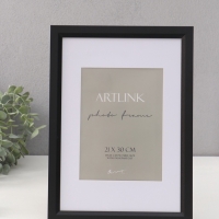 Фоторамка МДФ "Anna" 21х30 см, с паспарту (15х20 см), чёрный (пластиковый экран)