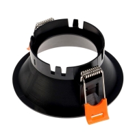 Светильник встраиваемый под лампу MR16, круг, пластик, черный