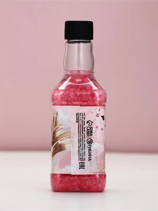 Соль для ванны во флаконе виски &laquo;8 марта&raquo;, 300 гр, аромат ягодный коктейль, Чистое счастье