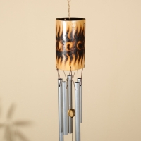 Музыка ветра "Цилиндр" бамбук, дерево, алюминий 8х8х85 см