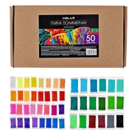 Набор глина полимерная запекаемая, 50 цветов по 20 г, с аксессуарами, в гофрокоробе