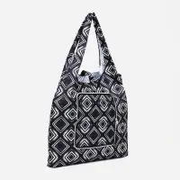 Сумка хозяйственная на кнопке, складная, цвет чёрный