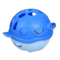 Прорезыватель силиконовый для зубов с погремушкой Крошка Я &laquo;Рыбка&raquo;, в кейсе, синий