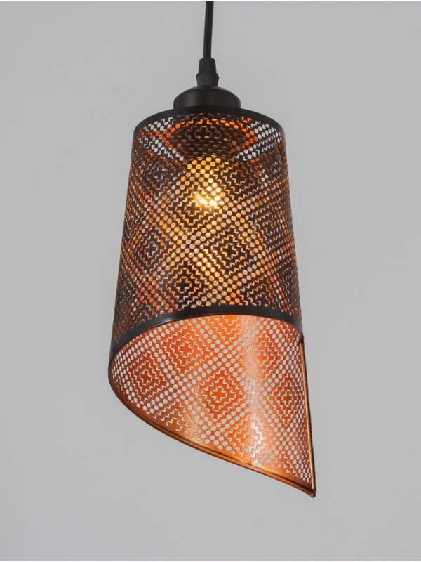 Светильник "Манчестер" (Узор) 1х40Вт Е27 черный 12,5х12,5х24+100см