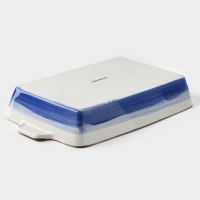 Форма для запекания из фарфора прямоугольная Доляна &laquo;Космос&raquo;, 2100 мл, 34&times;20,5&times;5,5 см, цвет синий