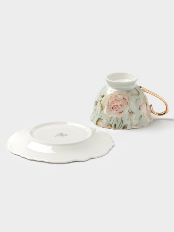 Чайная пара 220 мл WY  "Pink O'hara", зелёный