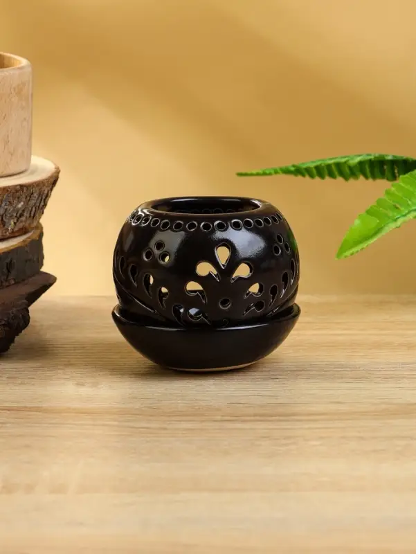 Аромалампа "Магнолия" керамика, цв. тёмно-коричневый, 10х10х9 см