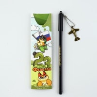 Ручка пластик с подвеской самолёт "23 февраля сильному духом"