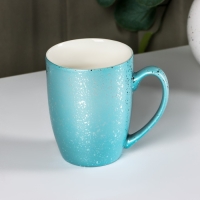 Кружка Доляна &laquo;Блеск&raquo;, 350 мл, керамика, цвет голубой
