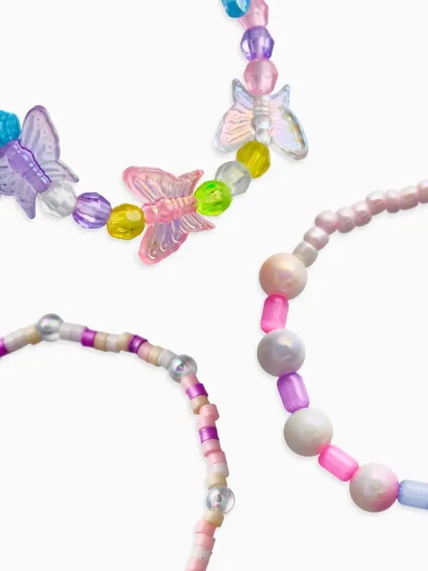 Браслет детский &laquo;Выбражулька&raquo;, 3 шт. набор, бабочки, бусины, цветной