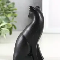 Фигура гипс "Кошка геометрия", 11х6 см, черный