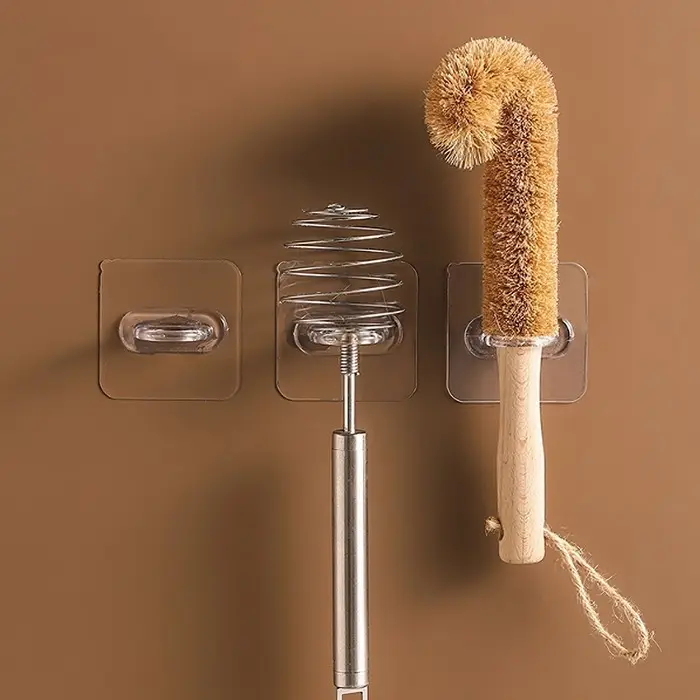 Держатель с клейкой поверхностью ТУНДРА, d=25 мм, 68&times;68 мм, прозрачный