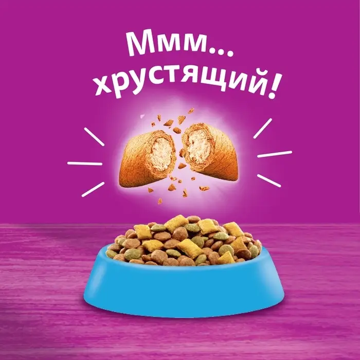 Сухой корм Whiskas для кошек, лосось, подушечки, 1,3 кг