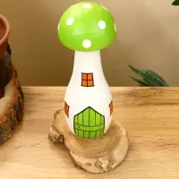 Сувенир &laquo;Домик Грибок&raquo;, 10&times;10&times;21.5 см, дерево, бело-зелёный